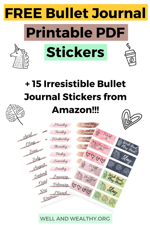 15 Irresistible Bullet Journal Stickers Plus Free Stickers Pdf Printable