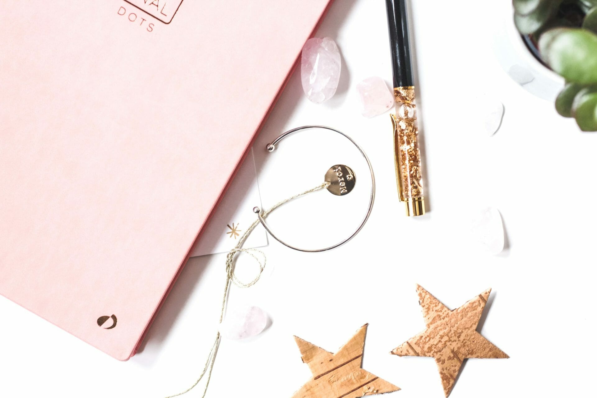 Cute, pink bullet journal that would make the perfect gift!