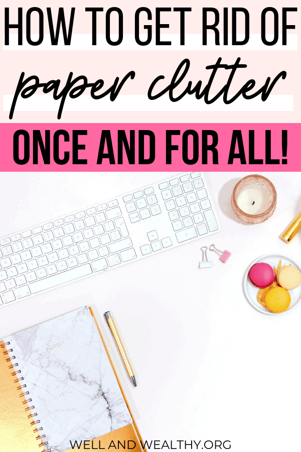Looking for a way to declutter paperwork and important documents? Want to learn how to declutter out of control paper piles? Then you've come to the right place! This post will tell you a simple way to elimate paper clutter forever and introduces a system that will have your papers organized before you know it. No more asking hwo to get rid of paper clutter, everything you need to know is just a click away! #minimalism #simplify #organize