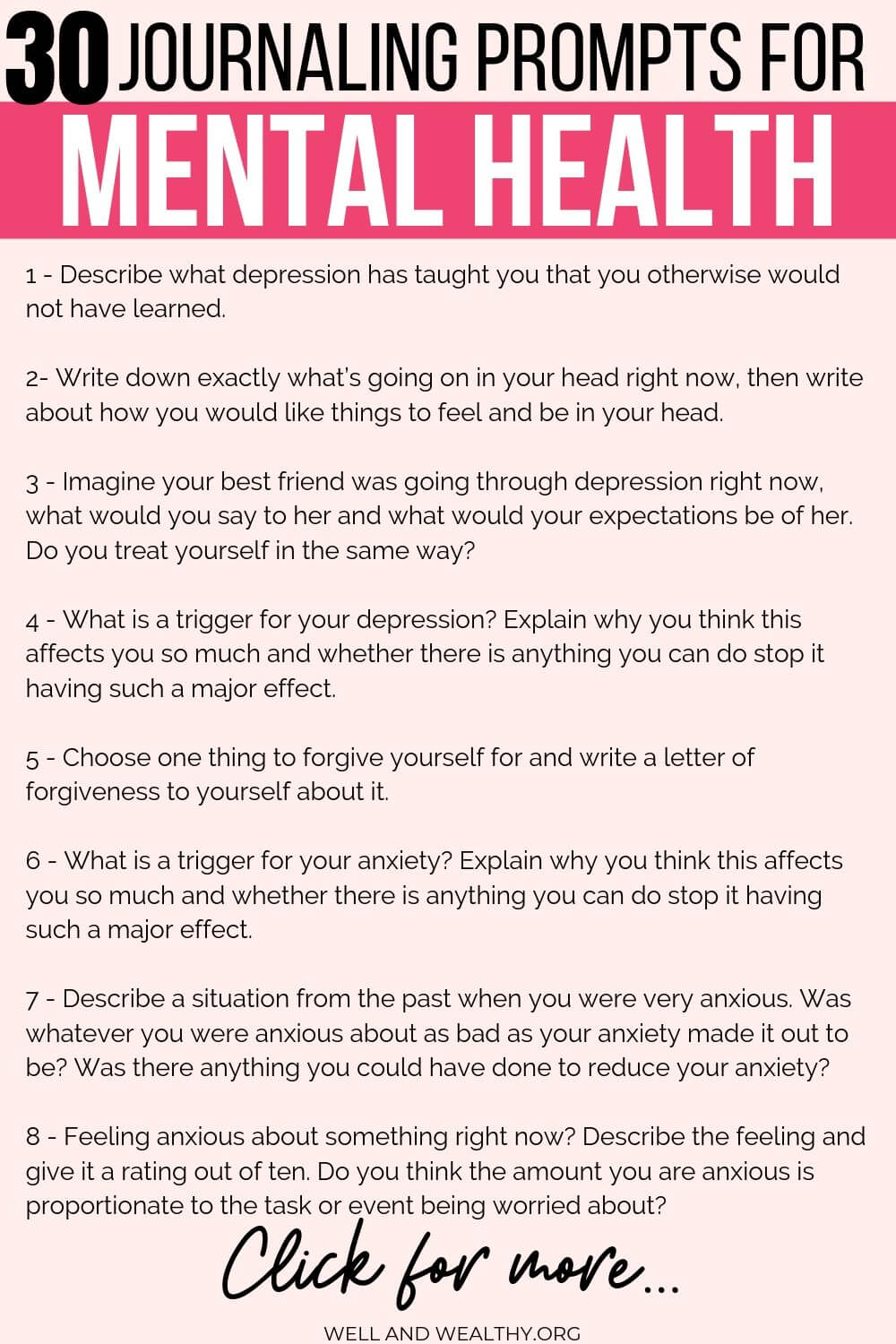 30 Journaling Prompts for Mental Health [Plus FREE Printable]