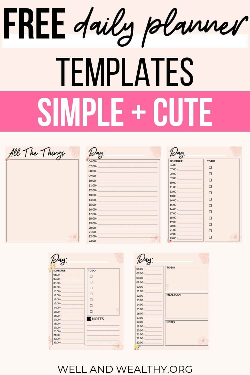 FREE Printable Daily Planner with Time Slots [So Cute!]