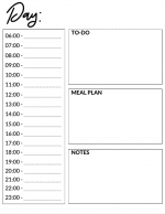 Printable Daily Planner with Time Slots - Day Schedule, To-Do List, Meal Planning and Notes
