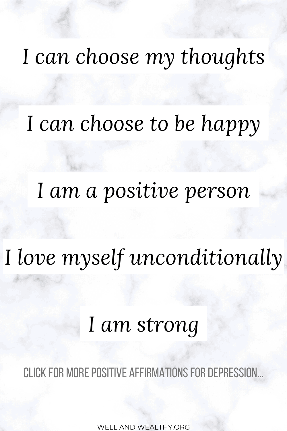 Looking for positive affirmations for depression? Because affirmations can be an amazing way to uplevel your mental health, help depression and calm anxiety. This post is full of positive daily affirmations for women and will explain what are affirmations and how you can use them. Positive daily affirmations happiness life! #affirmations #mentalhealth