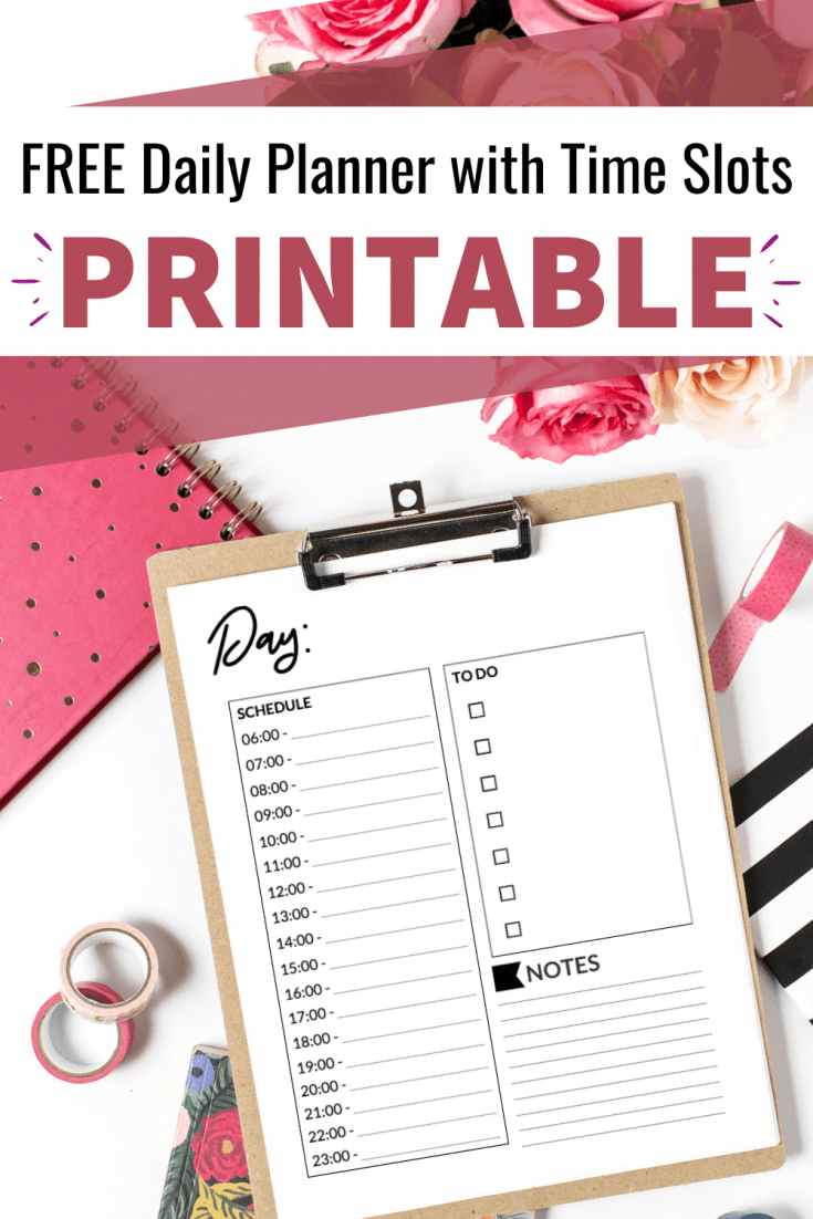 this free printable daily planner with time slots will make life so