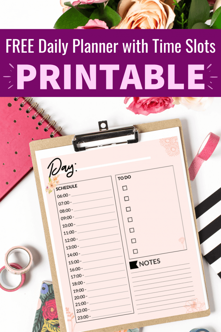 this free printable daily planner with time slots will make life so