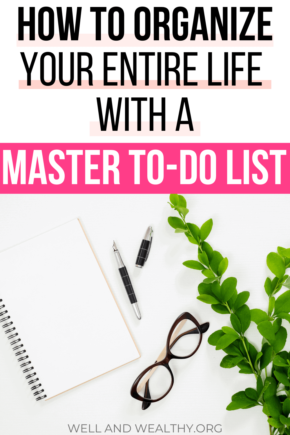 Want to learn my secret to getting everything done? All my to-do list organization ideas? How I get organized and how you can organize everything in your life? Then you need this post where I teach you how to organize your life with a master to do list! Plus grab your master to-do list FREE printable. No more confusion over organization, time management, gaining motivation, or anything else. A master to-do list handles everything and will become your secret productivity weapon! #todolist #getorganized #printable #organizing