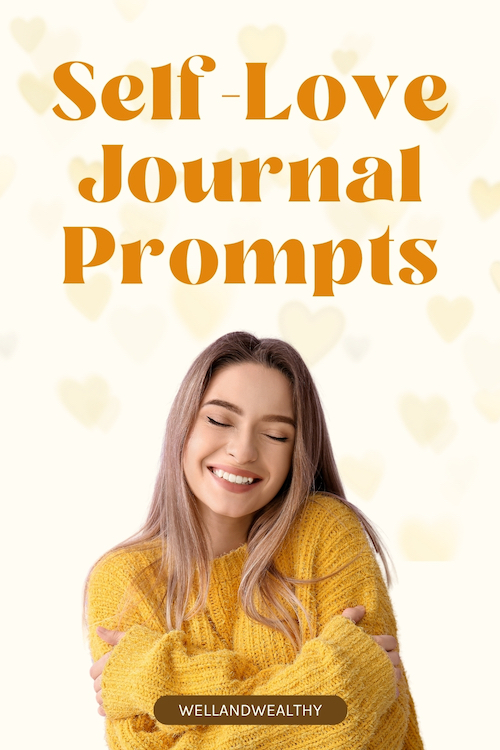 Happy young woman learning about 46 Insightful Self-Love Journal Prompts