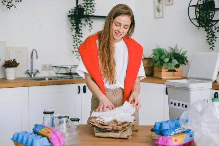 Person organizing their home